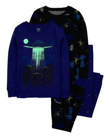 Kid 4-Piece Space Alien 100% Snug Fit Cotton Pyjamas, 