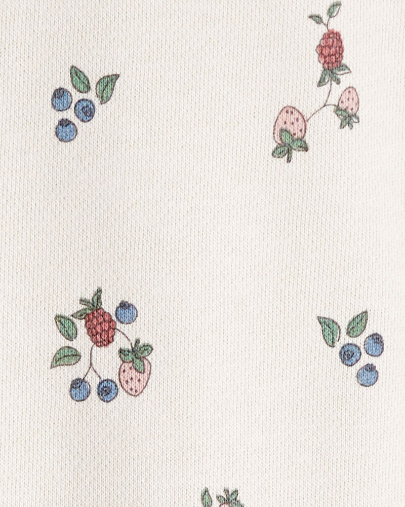 Jeune Chandail en jersey bouclette de coton biologique avec imprimé Berry Blossom, image 3 sur 5 diapositives