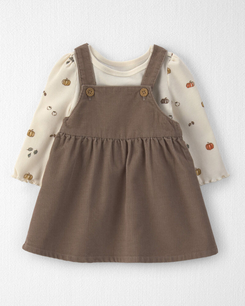 Baby Girl 2-Piece Organic Cotton Corduroy Jumper Set, image 1 of 7 slides