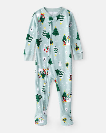 Baby Disney© Mickey Mouse 100% Cotton Long-Sleeve Snug Fit 1-Piece pyjamas - Blue, 