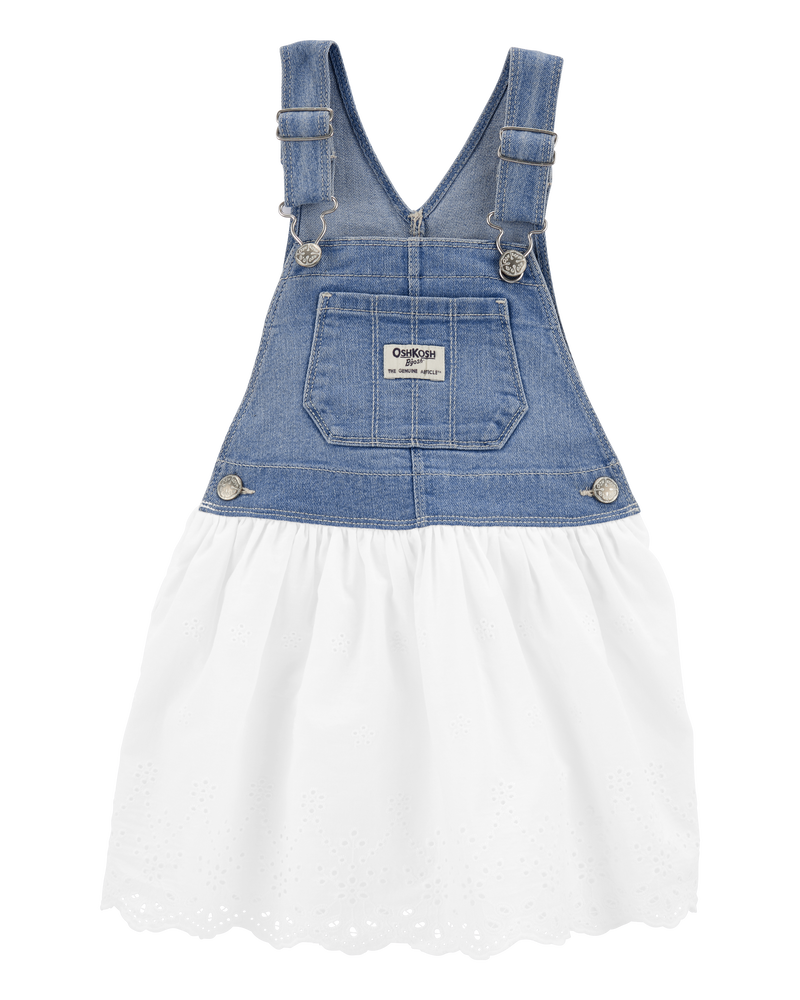 Tout-petit fille - Robe chasuble en denim ajour&eacute;, image 1 sur 3 diapositives