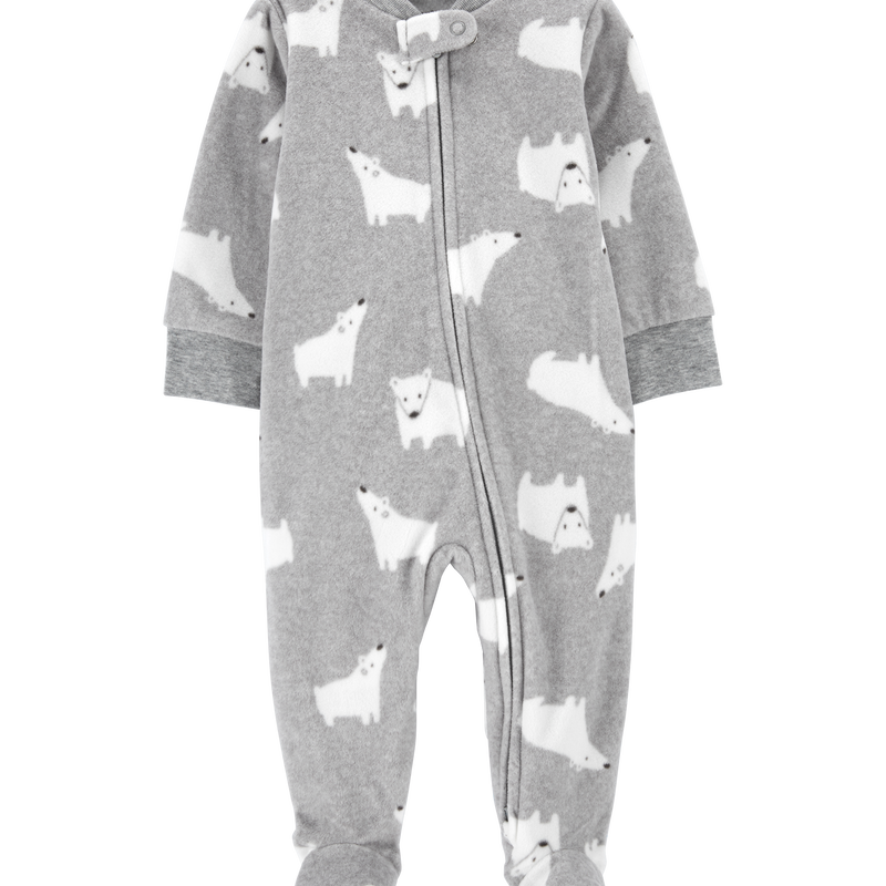 Baby Boys Baby Grey Polar Bear Fleece Sleeper 9M Carter s