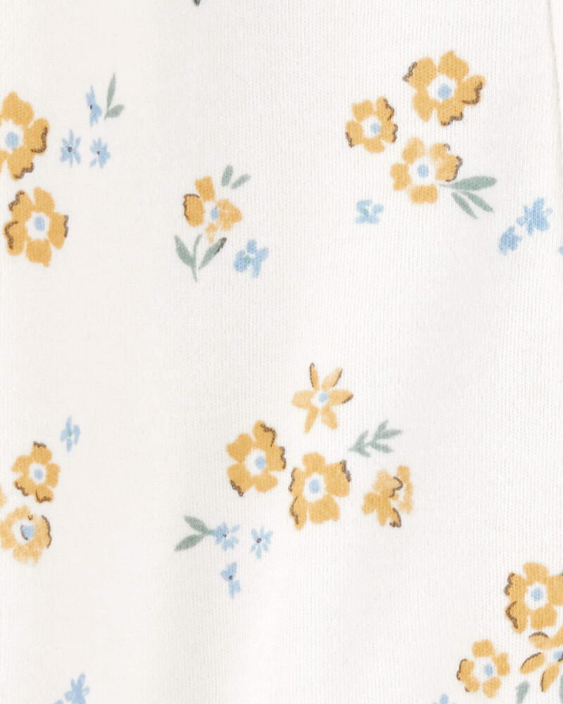 Bébé fille - Grenouillère à fermeture à glissière à 2 sens en coton à fleurs, image 2 sur 4 diapositives