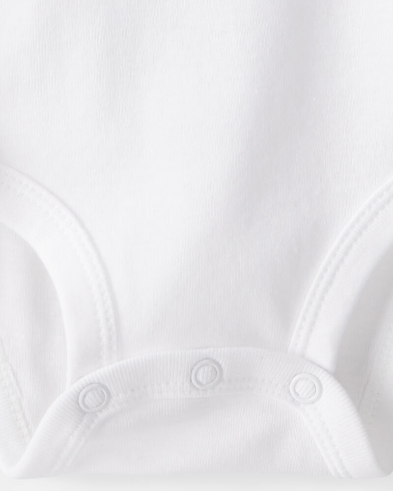 Baby 5-Pack Short-Sleeve Bodysuits - White, image 5 of 8 slides
