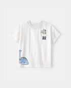 Tout-petit gar&ccedil;on - T-shirt &agrave; imprim&eacute; de dinosaures - Blanc, image 1 sur 2 diapositives