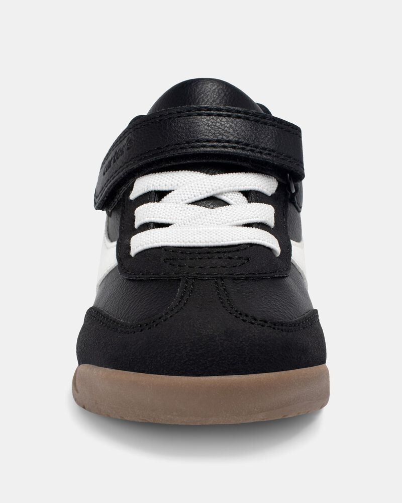 Toddler Boy Striped Sporty Sneakers - Black/White, image 3 of 6 slides