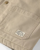 Kids Organic Cotton Twill Barn Jacket - Khaki, image 3 of 5 slides