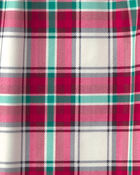 Kids Christmas Plaid Fleece Loose Fit Pyjama Bottoms - Red/Green, image 3 of 4 slides