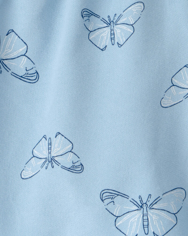 Girls Butterfly French Terry Shorts - Blue, image 3 of 4 slides