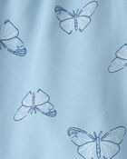 Girls Butterfly French Terry Shorts - Blue, image 3 of 4 slides