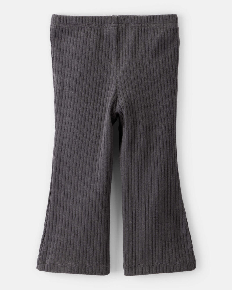 Baby Girl Cotton Flare Active Pants - Black, image 2 of 4 slides