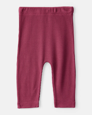 Bébé fille - Emballage de 2 pantalons à enfiler PurelySoft imprimé cerf et fleurs - Rouge/Rose, 