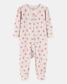 Baby Girl Floral 2-Way Zip Thermal Sleeper Pyjamas, image 1 of 3 slides