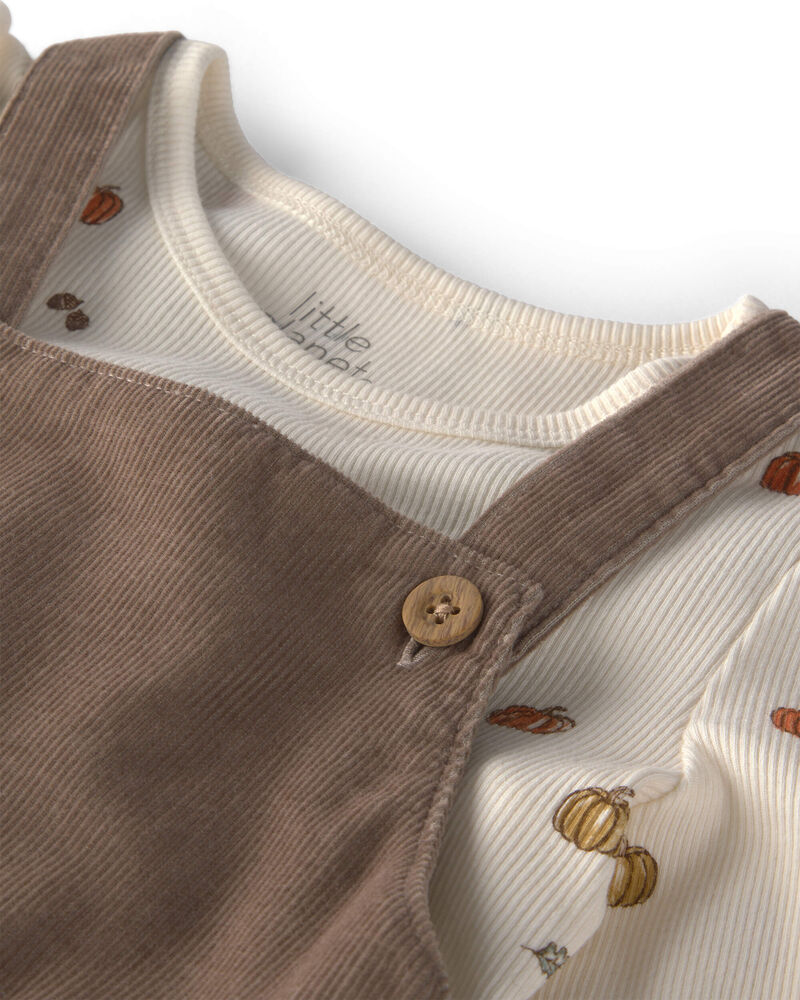 Baby Girl 2-Piece Organic Cotton Corduroy Jumper Set, image 4 of 7 slides