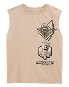 Kid Minecraft Graphic Tank - Khaki, image 1 of 2 slides