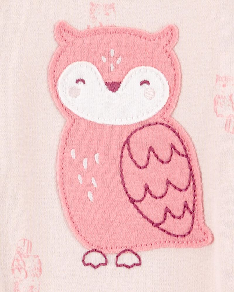 Baby 1-Piece Owl Print 100% Snug Fit Cotton Footless Pyjamas, image 2 of 4 slides