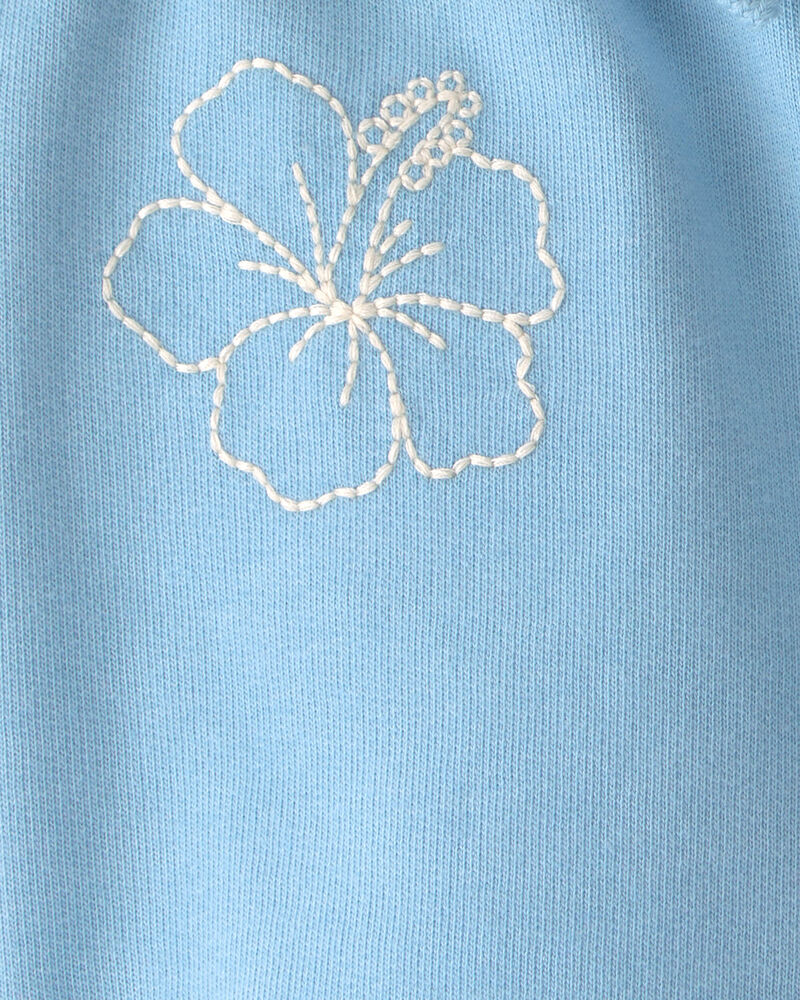 Tout-petit fille - Short en jersey bouclette &agrave; fleur tropicale - Bleu, image 3 sur 3 diapositives