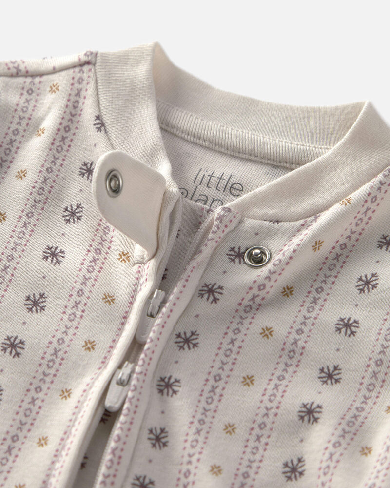 B&eacute;b&eacute; fille - Pyjama en coton biologique &agrave; motif pointelle, image 3 sur 4 diapositives