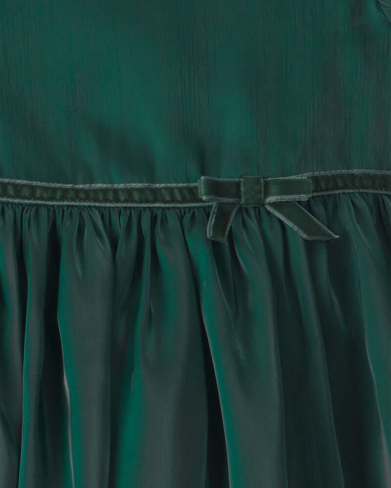 Toddler Girl Poplin Short-Sleeve Dress - Green, image 3 of 4 slides