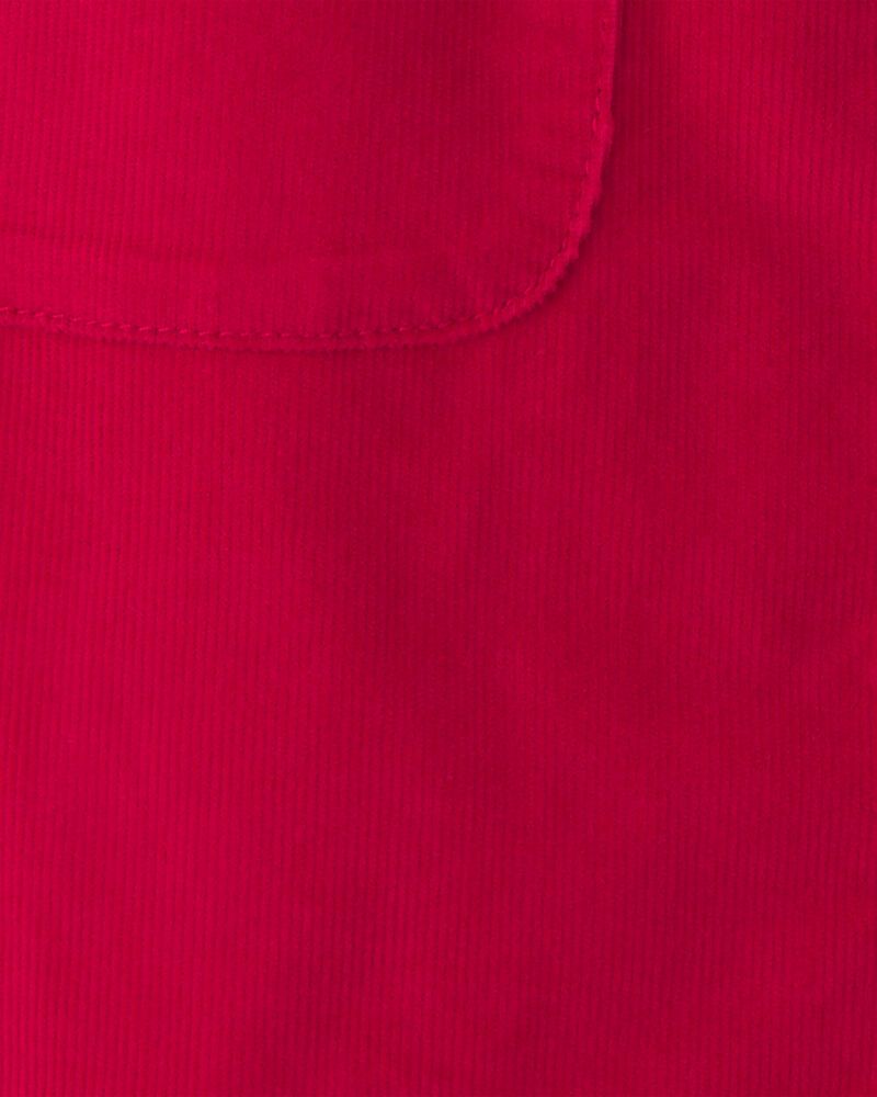 Filles - Jupe-salopette en velours c&ocirc;tel&eacute; &ndash; Rouge, image 3 sur 3 diapositives