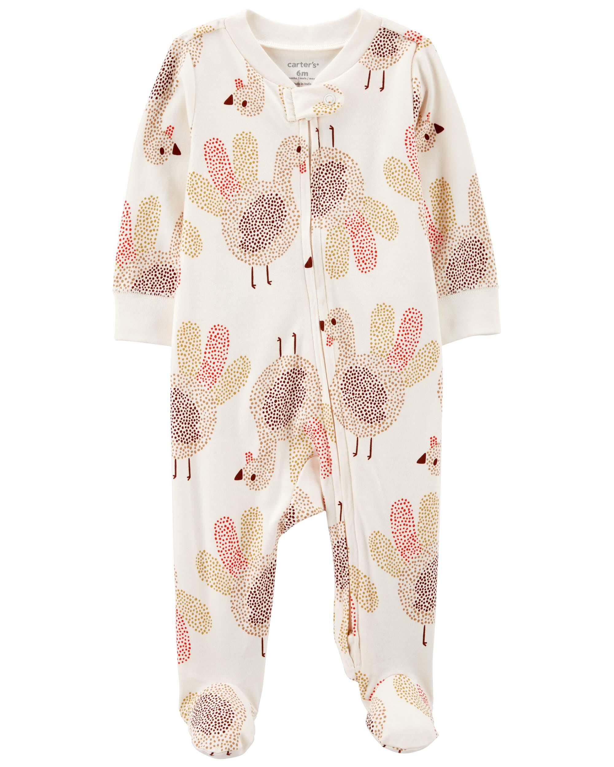 Multi Turkey 2 Way Zip Cotton Sleeper Pyjamas Carter s Oshkosh Canada