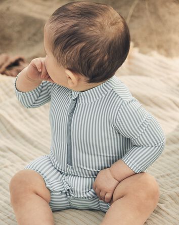 Baby Recycled Long Sleeve Rashguard Swimsuit, 