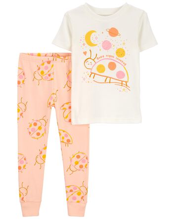 2-Piece Ladybug 100% Snug Fit Cotton Pyjamas, 