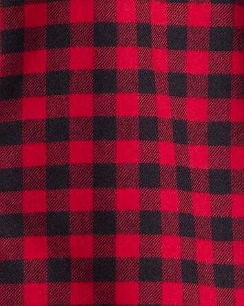 Toddler Boy Buffalo Check Cotton Long-Sleeve Button-Down Shirt - Red, 