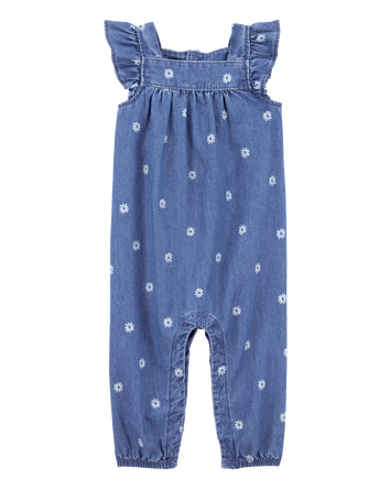 Baby Floral Chambray Jumpsuit, 