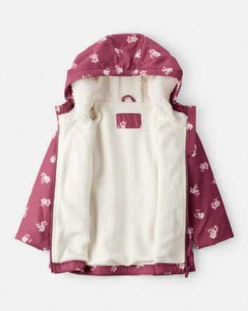 Bébé fille - Anorak imprimé fleuri - Bourgogne, 