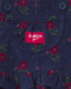 B&eacute;b&eacute; fille - Ensemble 2 pi&egrave;ces robe en velours c&ocirc;tel&eacute; &agrave; motif floral et manches longues &ndash; Bleu marine, image 4 sur 5 diapositives