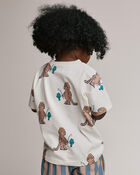 Toddler Dolman Tee in Fishing Tiger Print - Cream, image 4 of 6 slides
