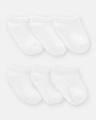 Baby Boy 6-Pack No Show Socks - White, image 1 of 2 slides