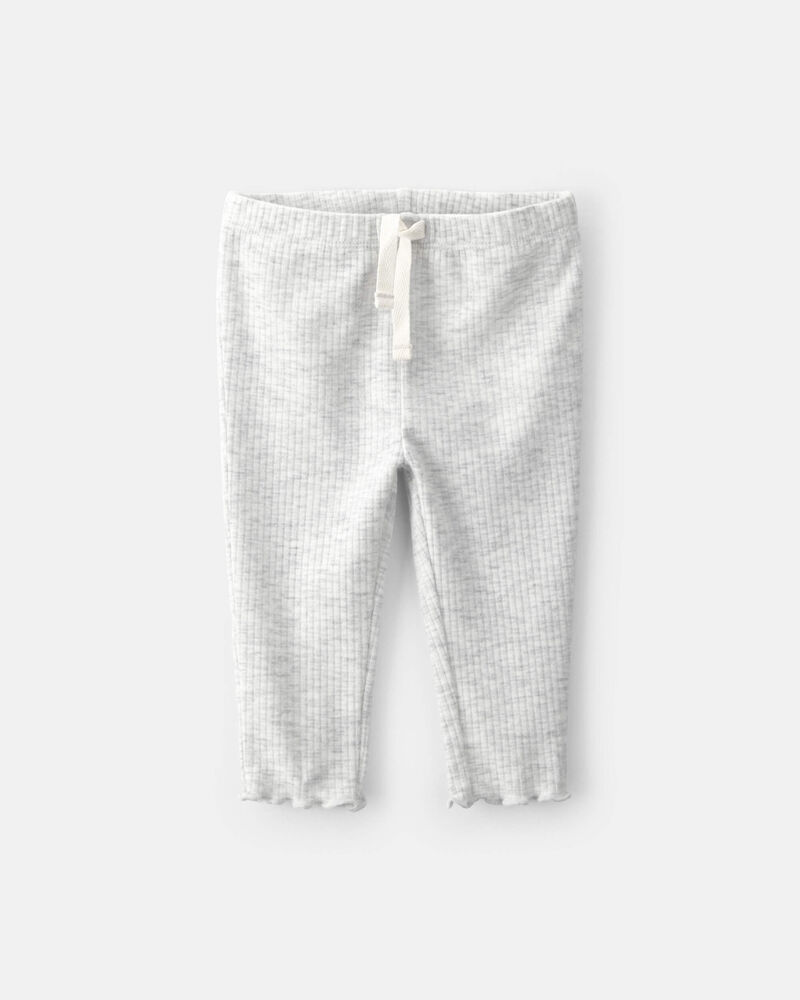 Baby Girl Rib Pull-On Leggings - Grey, image 1 of 4 slides