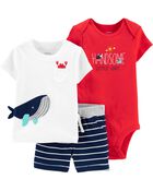 3-Piece Whale Little Short Set, image 1 of 3 slides