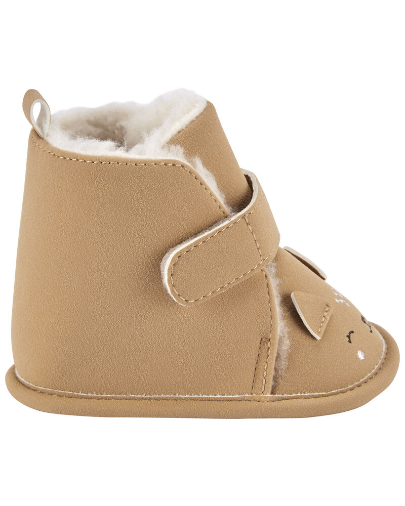 Faux Fur Animal Bootie Baby Shoes, image 2 of 7 slides