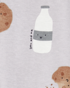 Baby Milk & Cookies 2-Way Zip Cotton Sleeper, image 2 of 3 slides