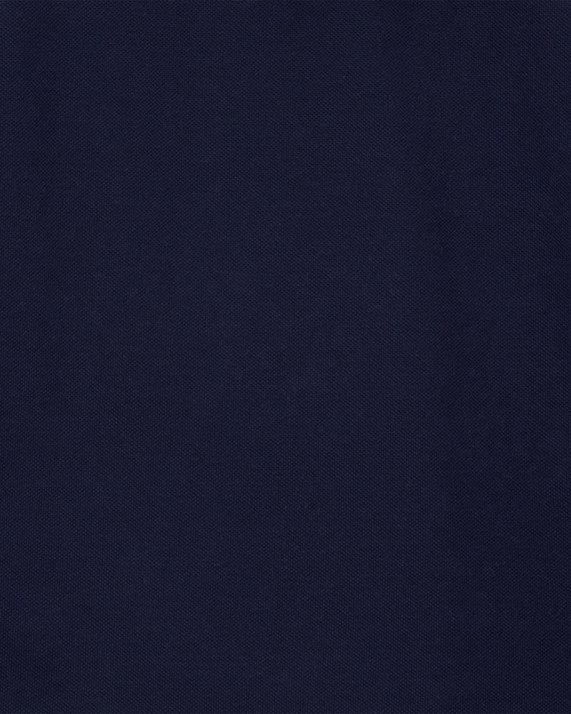Kid Pique Long-Sleeve Polo Shirt - Navy, image 2 of 3 slides