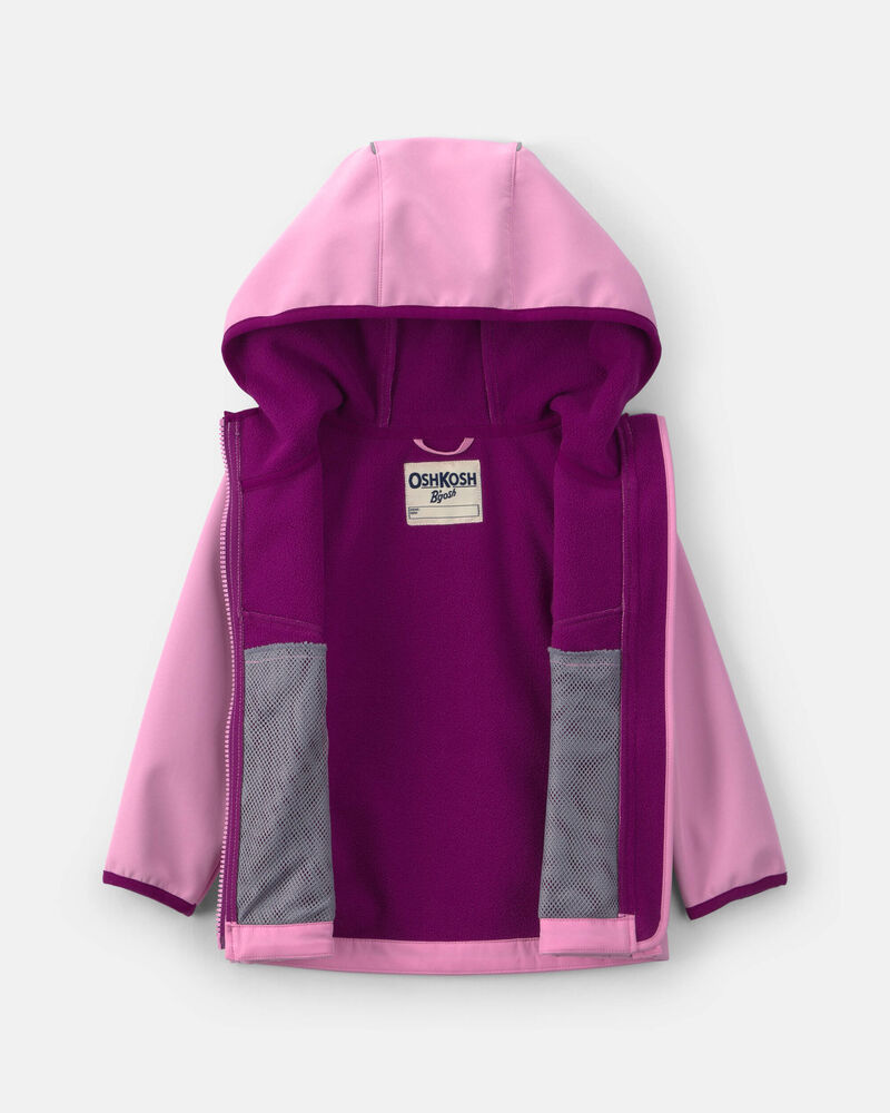 Toddler Girl Quilted Mid Weight Jacket- Pink, image 2 of 4 slides