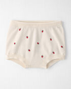 B&eacute;b&eacute; fille - Ensemble 2 pi&egrave;ces chandail en coton biologique, cr&egrave;me et baies, image 3 sur 5 diapositives