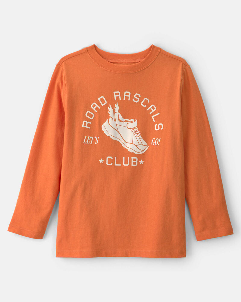 Boys Sneaker Long-Sleeve Graphic Tee - Orange, image 1 of 3 slides