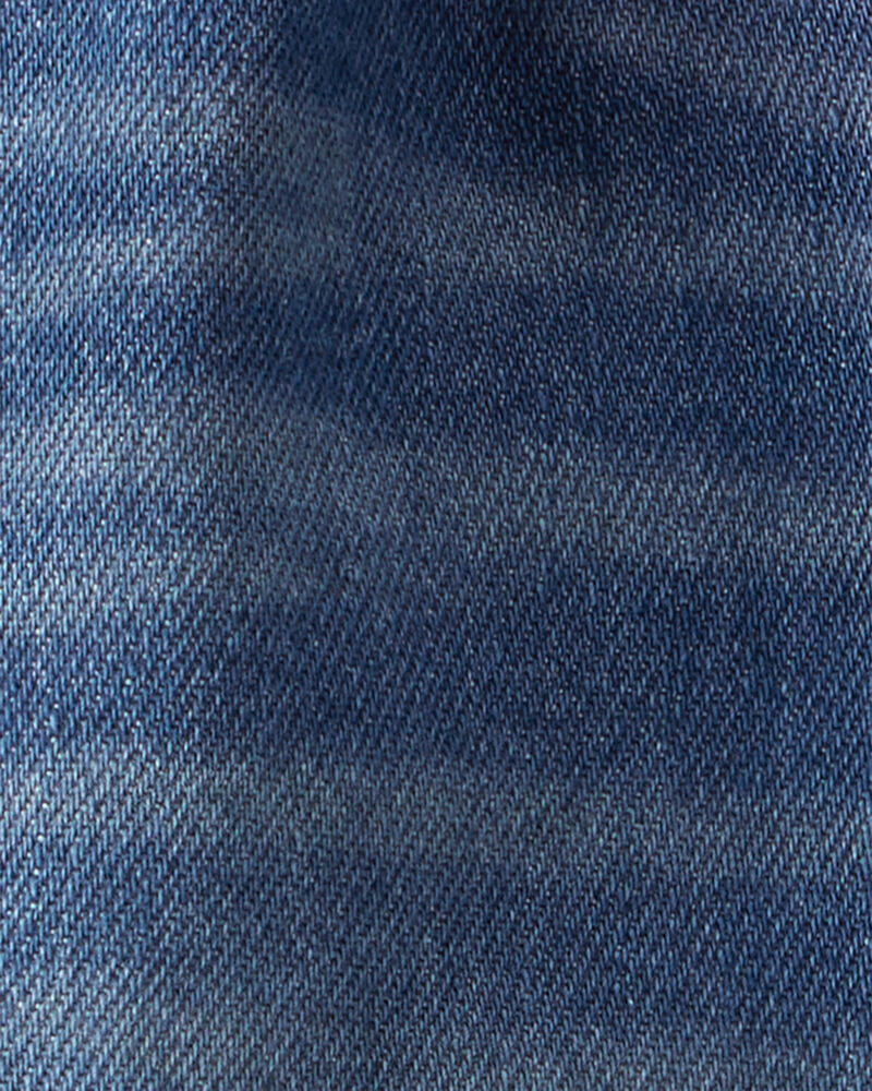 Baby Boy Pull-On Denim Cargo Joggers - Medium Wash, image 4 of 5 slides