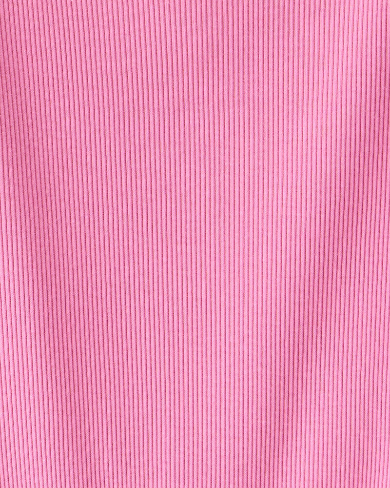 Girls Long Sleeve Cotton Dress - Pink, image 3 of 4 slides