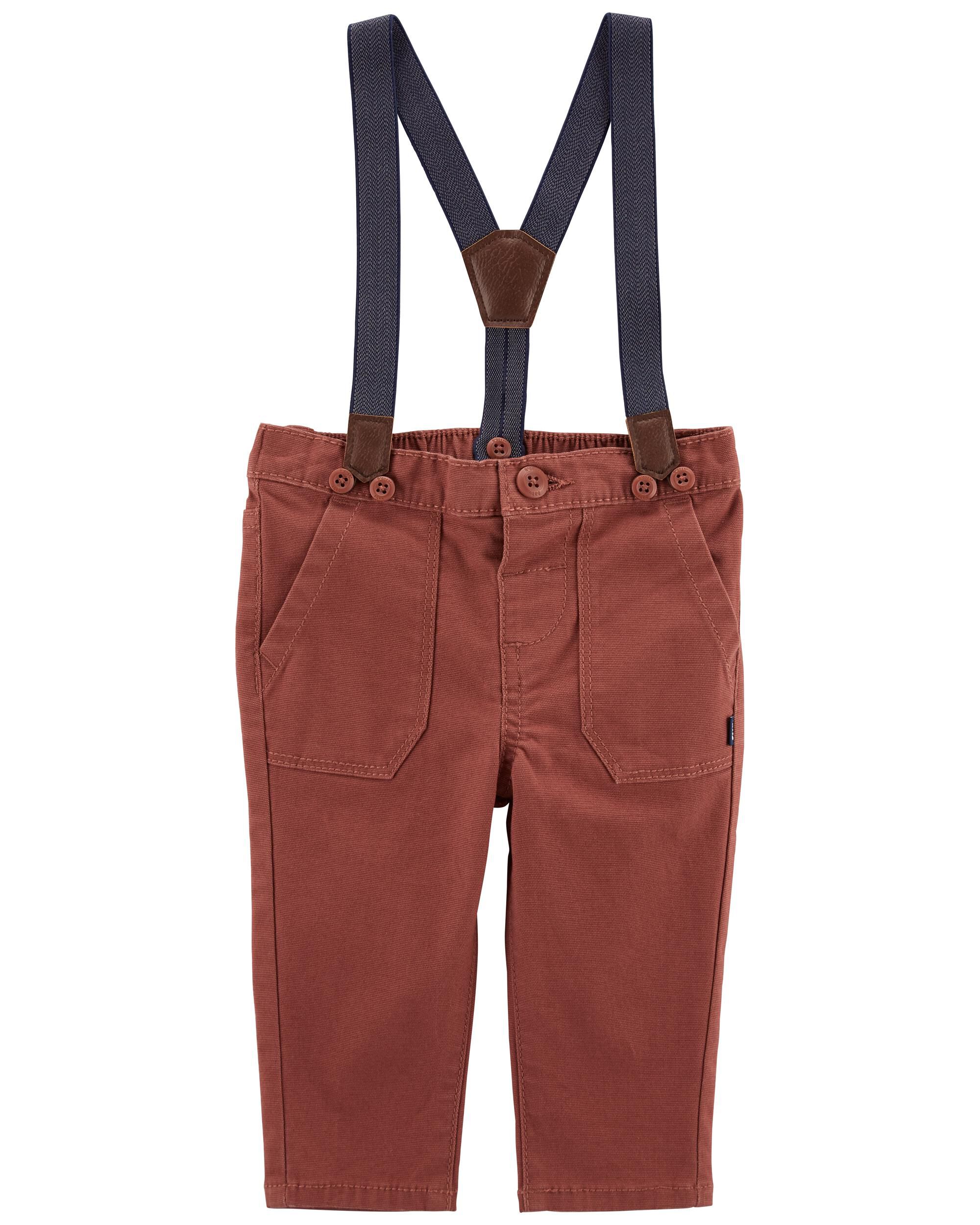 Fall Clay Canvas Suspender Pants | carters.com