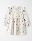 Toddler Organic Cotton French Terry Dress in Berry Blossom Print, image 1 of 6 slides