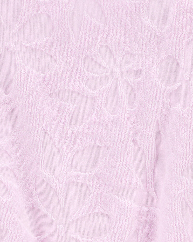 Kid Floral Terry Cloth Swimsuit Cover-up Romper - Pink, image 2 of 3 slides