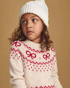 Toddler Girl Organic Cotton Fair Isle Sweater Knit Pullover, image 4 of 4 slides