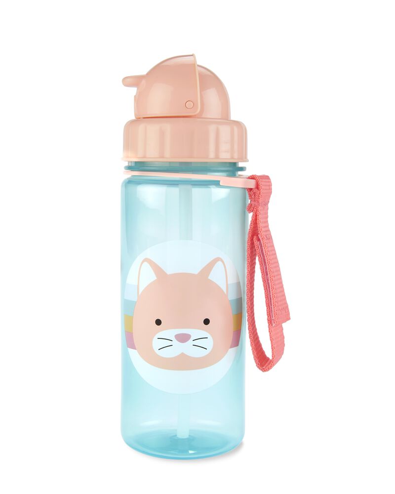 Zoo Straw Bottle - 13 Oz - Cat, image 1 of 2 slides