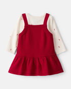Baby Girl 2-Piece Candy Cane Print Long-Sleeve Top & Dress Set - Red, image 7 of 8 slides
