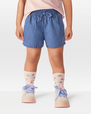 Toddler Chambray Pull-On Shorts - Blue, 